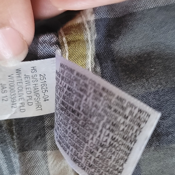 Old Navy Plaid Button Up Mens Shirt Large Yellow Blue lightweight Vintage - Picture 6 of 6